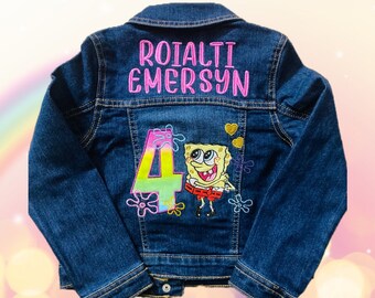 spongebob denim jacket