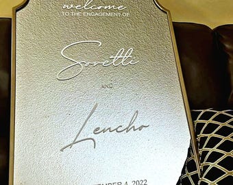 Elegant engagement-welkomstbord: minimalistische canvassjabloon (digitale download)