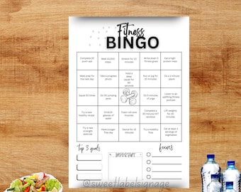 Fitnessbingo-uitdaging: trainingspel van 30 dagen (afdrukbare pdf)