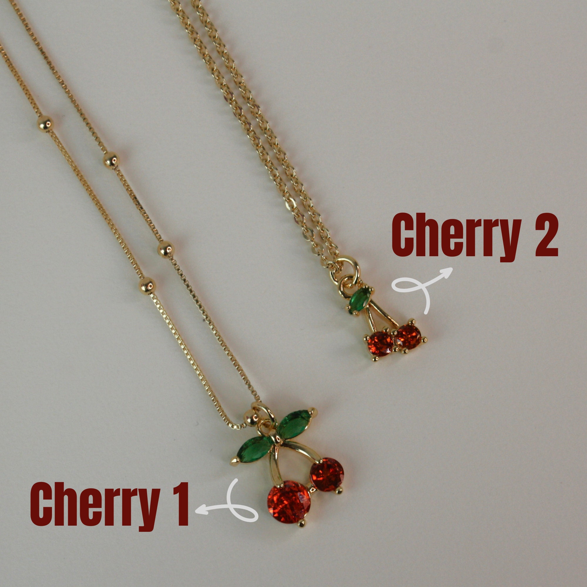 Ciondolo ciliegia placcato oro 18K collana di ciliegie gioielli di frutta ciondolo ciliegia smaltato gioielli smaltati gioielli fai da te - Italia