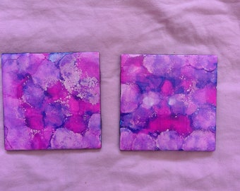 Alcohol Ink Coaster - Set of 2