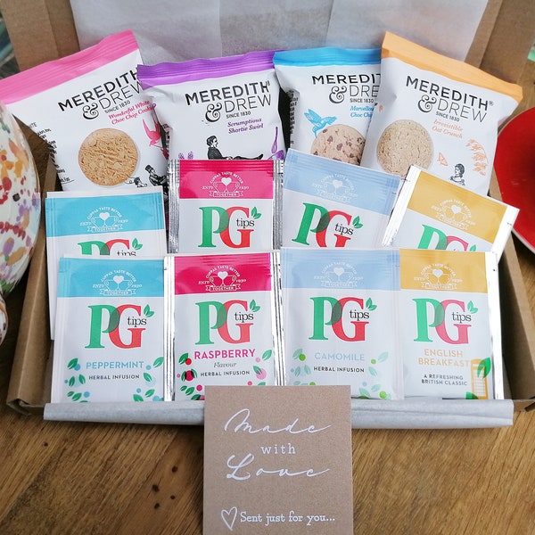 Ultieme Kruidenthee en Biscuit Letterbox Giftset | PG-tips | Kamille | Frambozenblad Thee | Pepermunt Thee | Engelse ontbijt thee