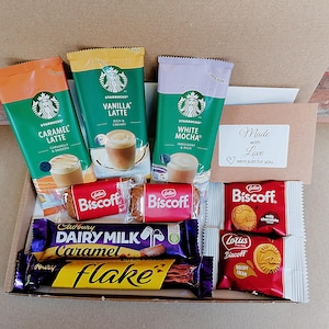 Ultimate Starbucks Coffee Lover & Chocolate Letterbox Gift - personalised | Cadburys | Lotus Biscoff | Caramel | Thoughtful Gift | Birthday
