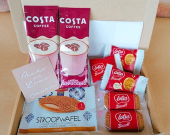 Ultimate Costa Coffee letterbox giftset - personalised | Creamy Cappuccino | Stroopwafel | Biscoff | Caramel | Birthday | Christmas Gift
