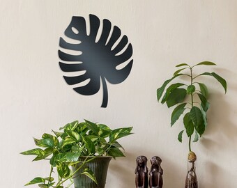 Monstera Leaf Metal Wall Art: Tropical Home Decor