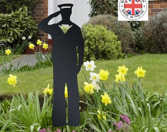 Lest we Forget Metal Sailor Silhouette 60cm- Garden Decor. Navy. Veteran tribute. Gift. Remembrance.