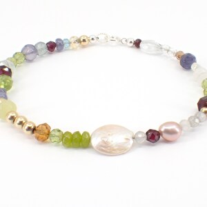 FUN! Multi Gemstone Colorful Bracelet with 14K Gold Filled and 925 Sterling Silver Beads