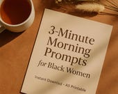 Morning Journal Prompts for Black Women: A5 Printable Self-Care Worksheet (Digital PDF