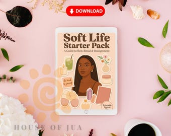 Soft Life Digital Zine dla czarnoskórych kobiet | Self-Care Journal PDF | Zestaw do rytuału odpoczynku i refleksji
