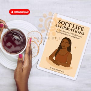 Tarjetas de Afirmación para Chicas Negras / Baraja Digital "Vida Suave" / Tarjetas Imprimibles de Autocuidado y Confianza