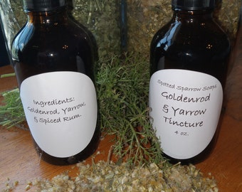 Goldenrod and Yarrow Tincture, yarrow tincture, goldenrod tincture, herbal supplements