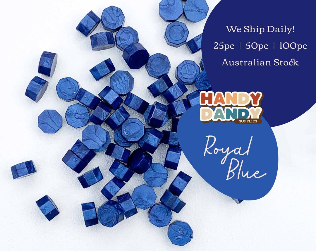 Royal Blue Wax Seal Stamp Beads Wedding Invitation Dark Blue Etsy