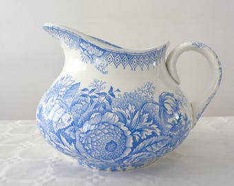Vintage Floral Delft Blue Pitcher, Handpainted Dutch Decor - Etsy