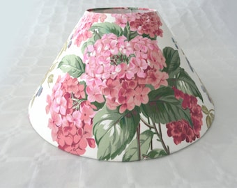 Decorative lampshade vintage hydrangea pattern, flowers lampshade, handcrafted