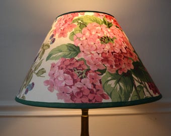 Decorative lampshade vintage hydrangea pattern, flowers lampshade, handcrafted