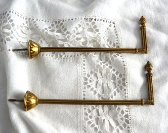 Vintage Curtain brass holders, french vintage large curtain accessoires