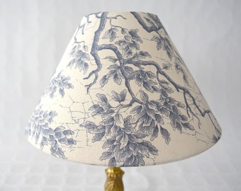 Paralume in tessuto francese Jouy, TOILE JOUY bleu, REALIZZATO A MANO