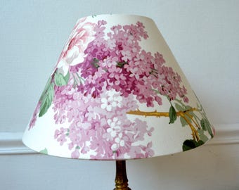 Decorative lampshade vintage lilac pattern, flowers lampshade, handcrafted