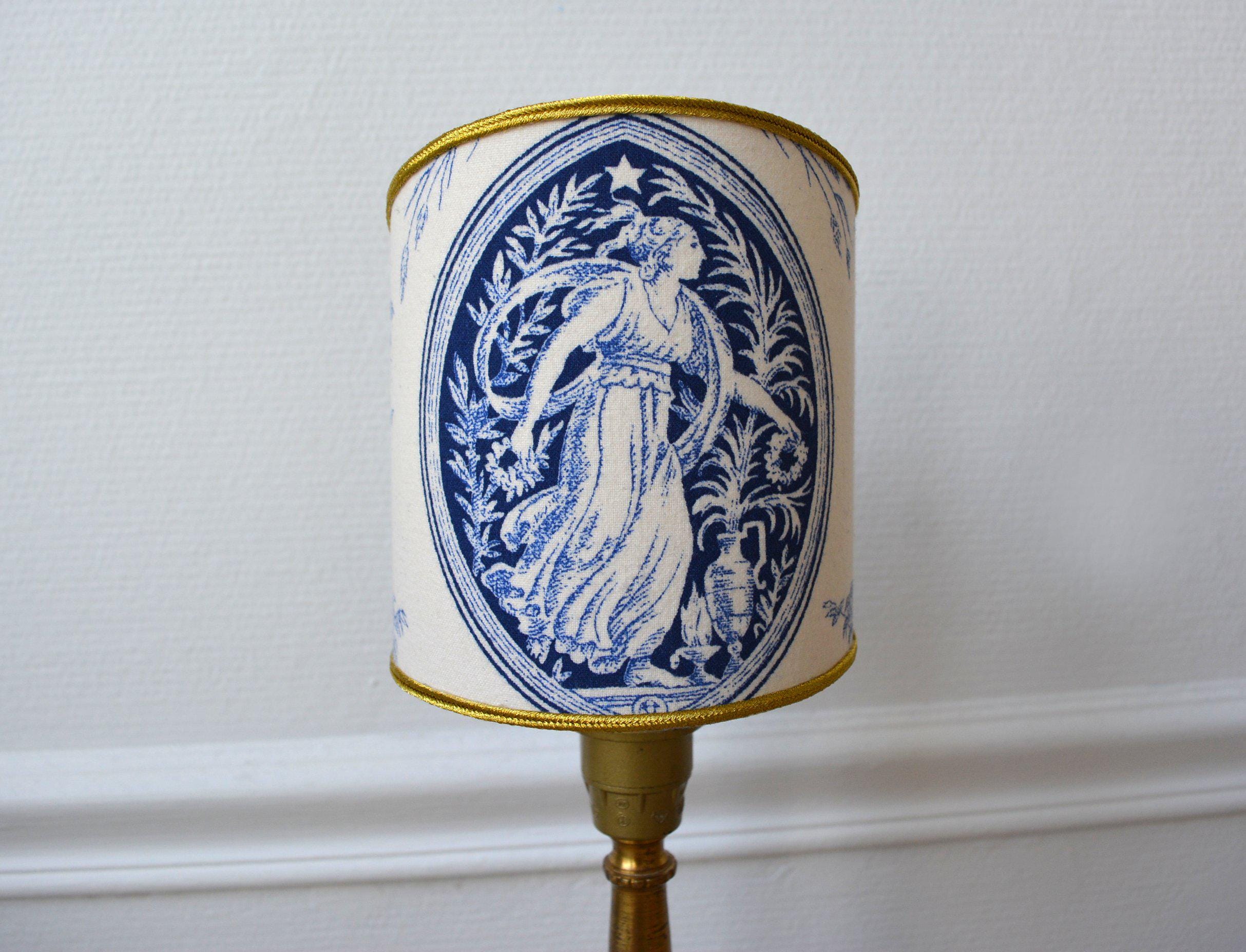 Abat-jour écran vénitien, abat-jour toile de Jouy