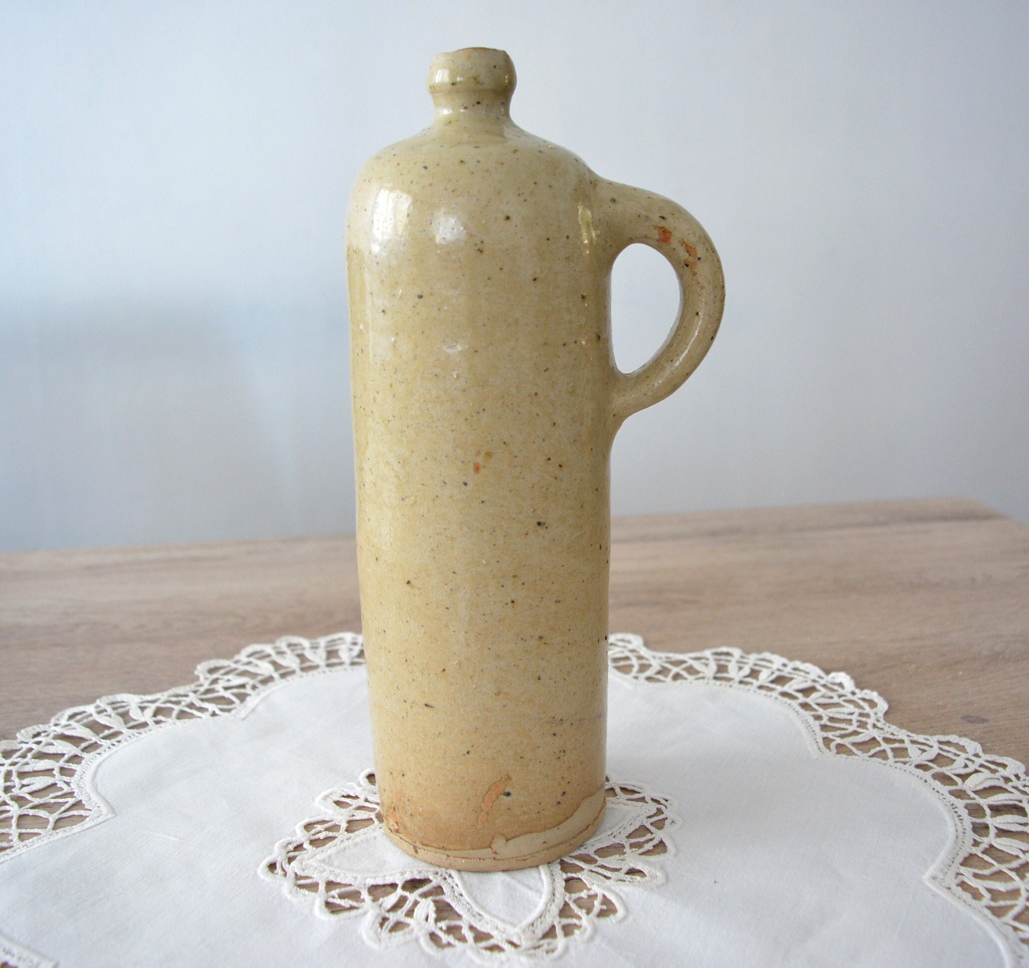 Bouteille en Grès Vintage, Bouteille Céramique Rustique Français Vintage