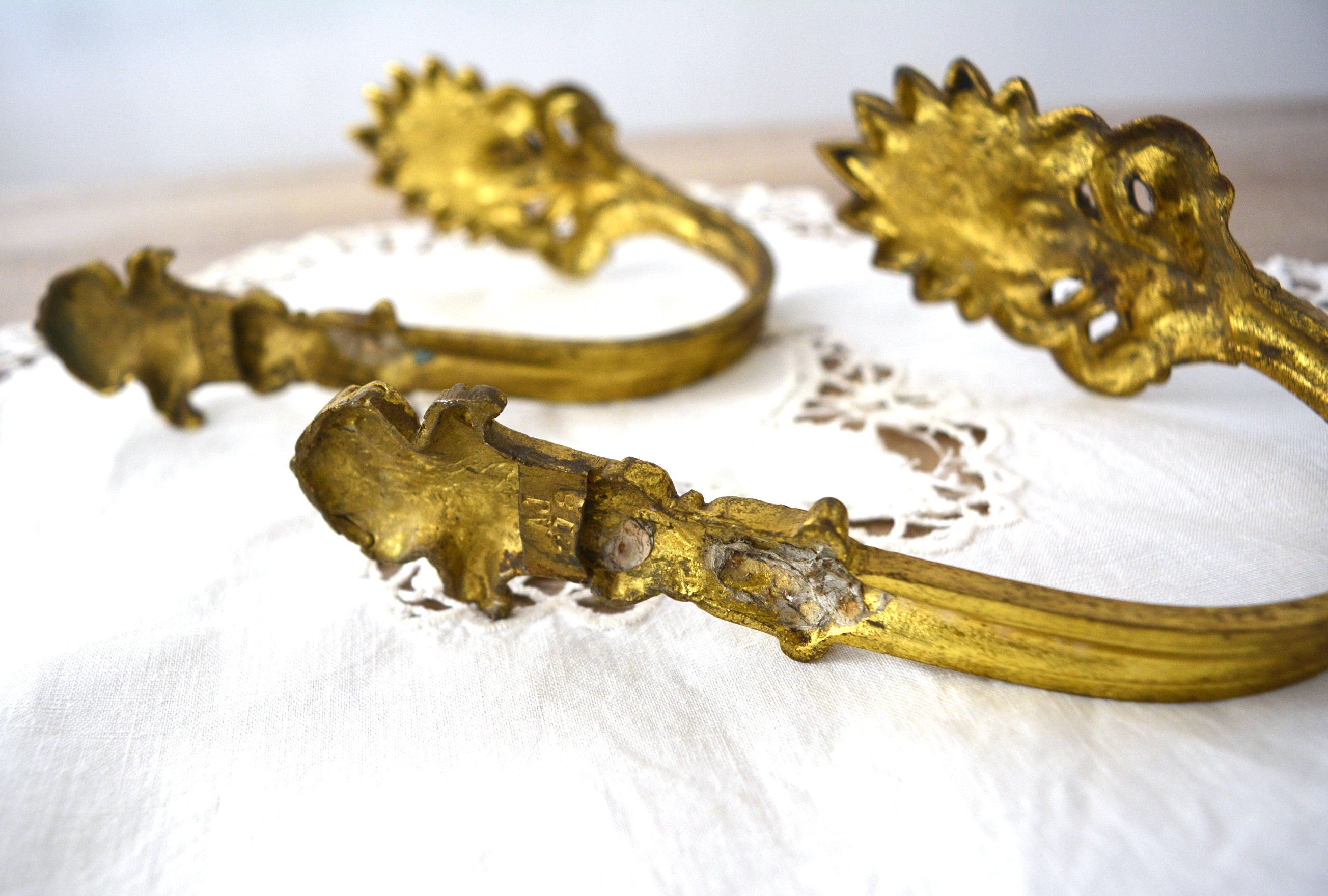 Pair of Vintage Bronze Curtain Tiebacks Antique Bronze Etsy