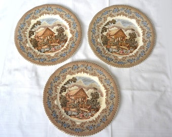 Lot de 3 assiettes vintage décoratives, assiettes vintage espagnoles