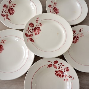 Ensemble de 6 assiettes vintage, assiettes rustiques Moulin des Loups, assiettes vintage de 1930