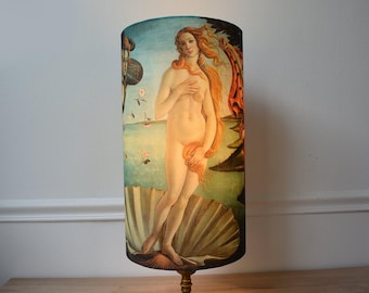 Pantalla de lámpara Venus Botticelli, pantalla de lámpara renacentista, hecha a mano.