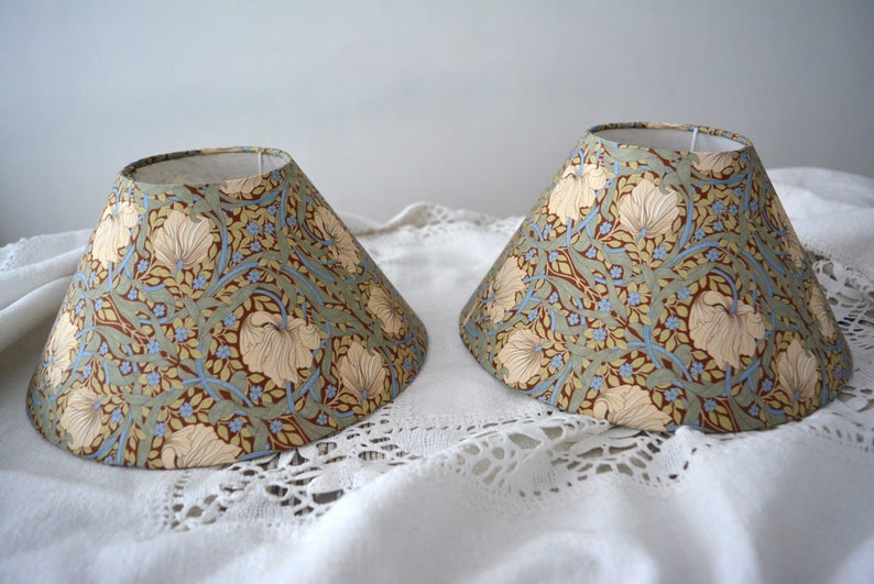 Paar Lampenschirme, dekorative Lampenschirme mit Blumenmuster im Jugendstil Bild 4