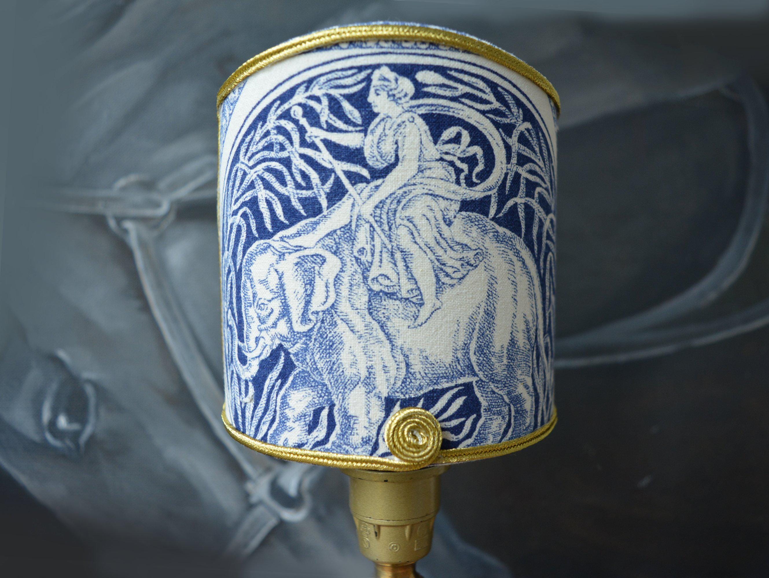 Abat-jour écran vénitien, abat-jour toile de Jouy