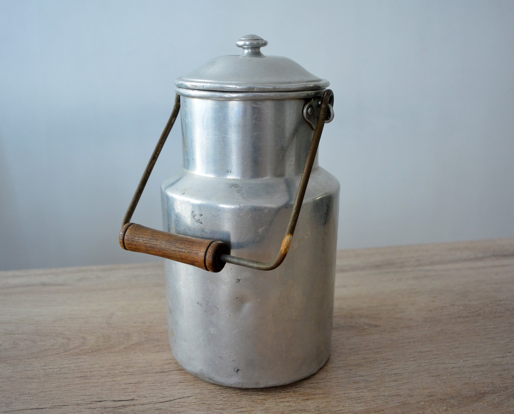 Boîte de Lait en Aluminium Vintage, Décor Maison Campagne Français, Boîte d'eau Lait