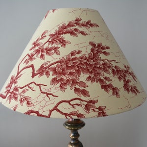 Lampshade french fabric Jouy, TOILE JOUY red, handCRAFTED