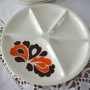 Single vintage Creuset plate, french vintage decorative plates, french fondue plate