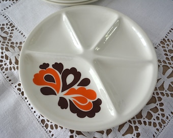 Single vintage Creuset plate, french vintage decorative plates, french fondue plate