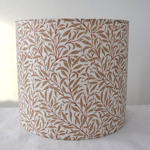 Abat-jour tambour beige feuilles,  handmade, 20cm