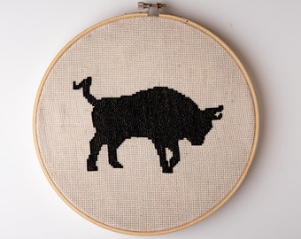 Simple Bull to Stitch Cross stitch Instant Pattern PDF