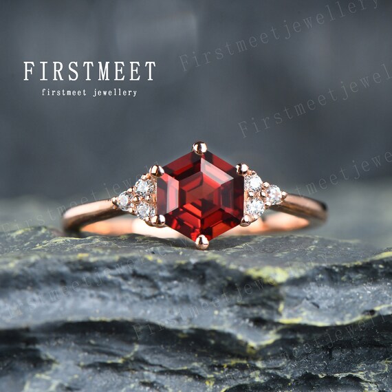 Garnet statement best sale ring