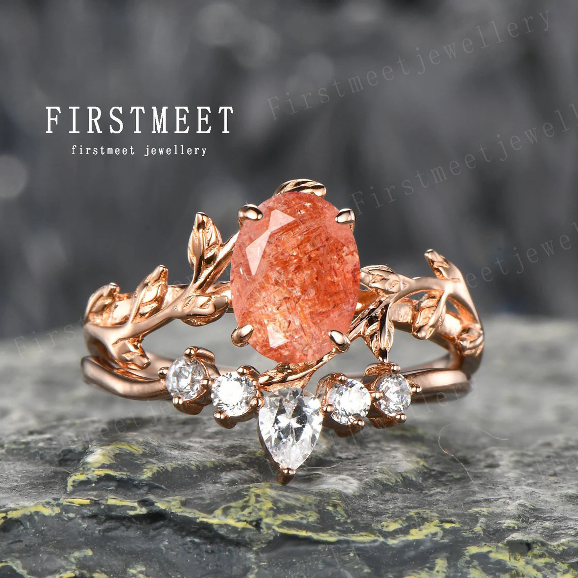 Rainbow lattice sunstone on sale engagement ring