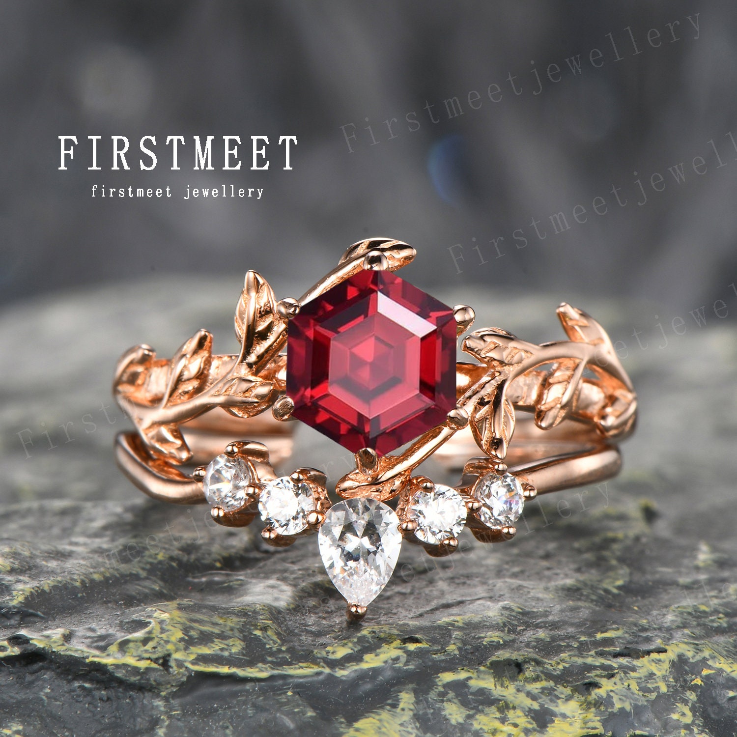 Ruby on sale bridal set