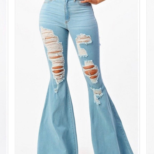 Women Flare Legged Bell Bottom Jeans