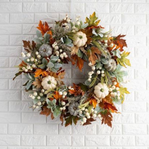 Autumn Frost Pumpkin Wreath