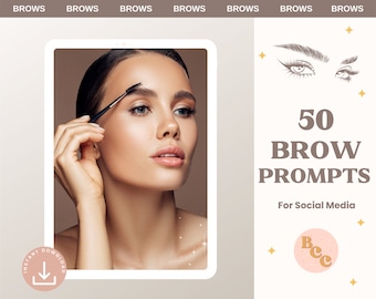 50 Trending Topic Prompts for Brows, Microblading, Eyebrows, Brow Lamination, Brow Aftercare, Instagram, Beauty Business, Beauty Spa