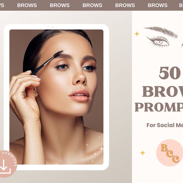 50 Trending Topic Prompts for Brows, Microblading, Eyebrows, Brow Lamination, Brow Aftercare, Instagram, Beauty Business, Beauty Spa