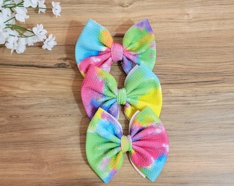 2579 Rainbow Tie Dye Unicorn Glitter Hair Bow Toddler Bow Sparkly Bow Party Bow Fun Bow Cute Bow Girls Hair Bow Baby Bow