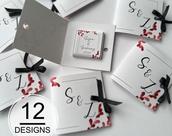 Wedding Chocolate, Wedding Favors, Engagement Favors Chocolate, Chocolate For Guests, Card Chocolate