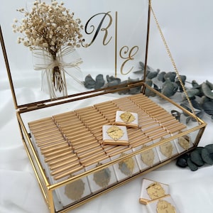 Caja de cristal para bombones, bombones para regalos de boda, bombones de compromiso, bombones para bodas, bombones de lujo, bombones de alta calidad