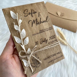 Wedding Invitation, Engagement Invitation, Anniversary Invitation, Wooden Invitation, Natural Invitation,