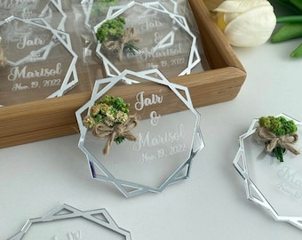 Wedding Magnet, Wedding Favors, Engagement Favors, Anniversary Favors, Plexiglass Magnet