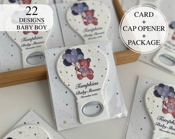 Customized Baby Shower Gift Magnet, Cap Opener, Birthday or Baptism Event