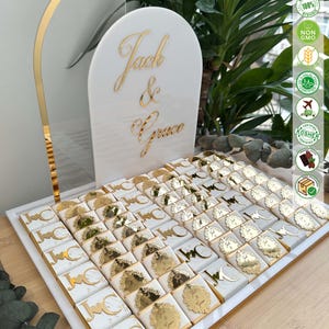 アクリルトレイ入りチョコレート、結婚式の記念品、婚約チョコレート、ウェディングチョコレート、高級チョコレート、結婚式の装飾